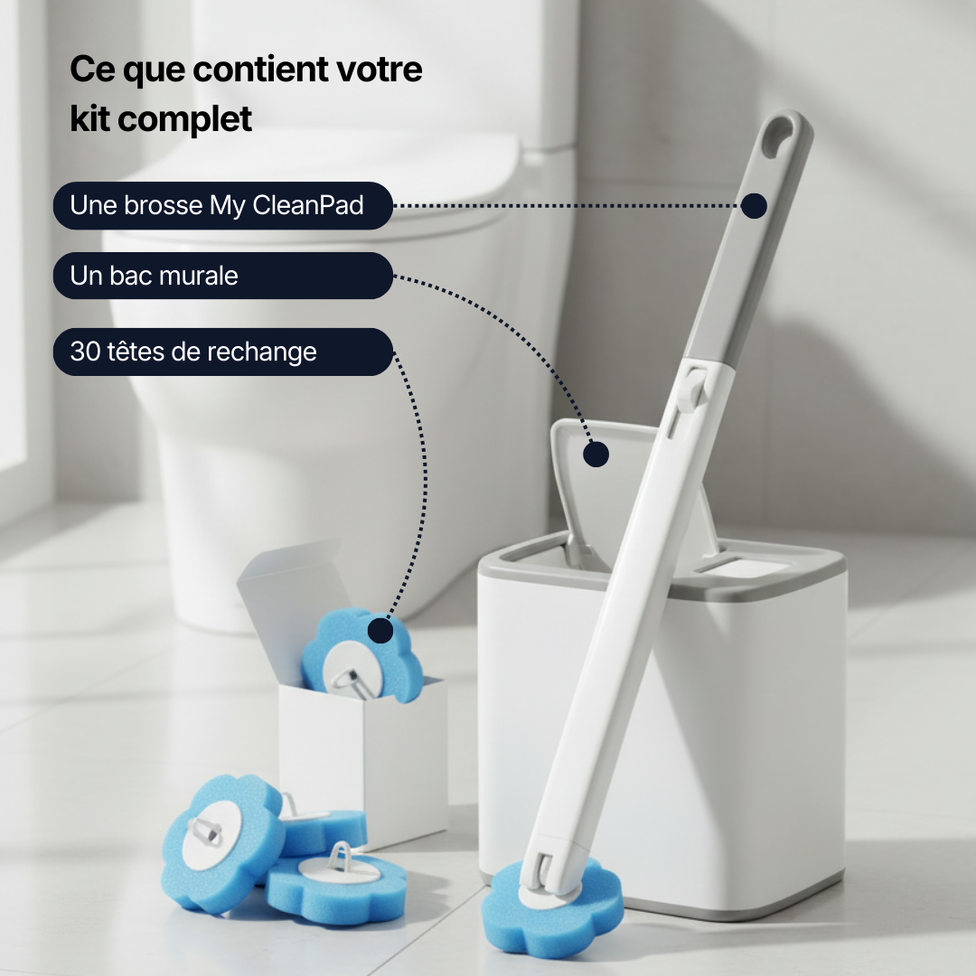 Brosse de toilette MyCleanPad™ - Nettoyage efficace !